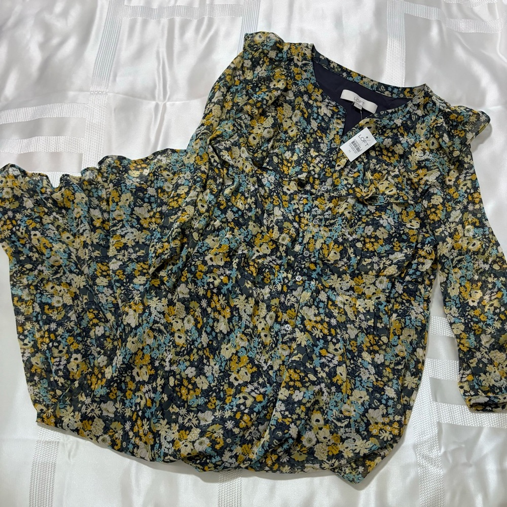 Loft floral print dress